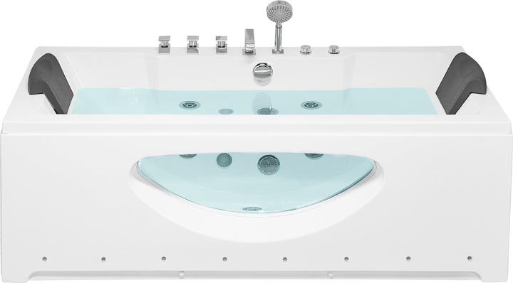 Actual product image Beliani Whirlpool bath white rectangular with LED 180 x 80 cm HAWES (235 l, 80 cm)