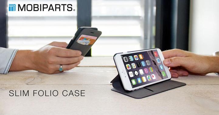 Actual product image Mobiparts Slim Folio Case Samsung Galaxy S5 Black (Samsung Galaxy S5)