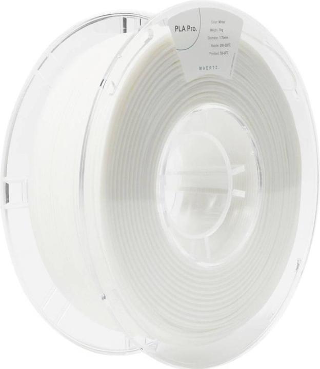 Actual product image Maertz PLA Pro White 1.75 mm 1,000 g (PLA-R, 1.75 mm, 1000 g, White)