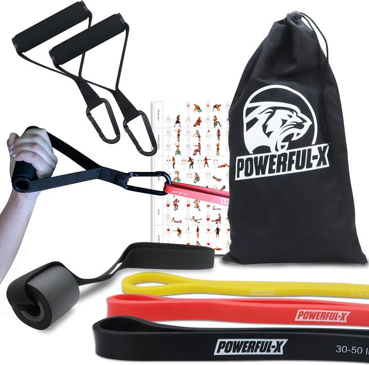 Actual product image Powerful-x Resistance bands (2.08 m, Medium, Easy, Strong)