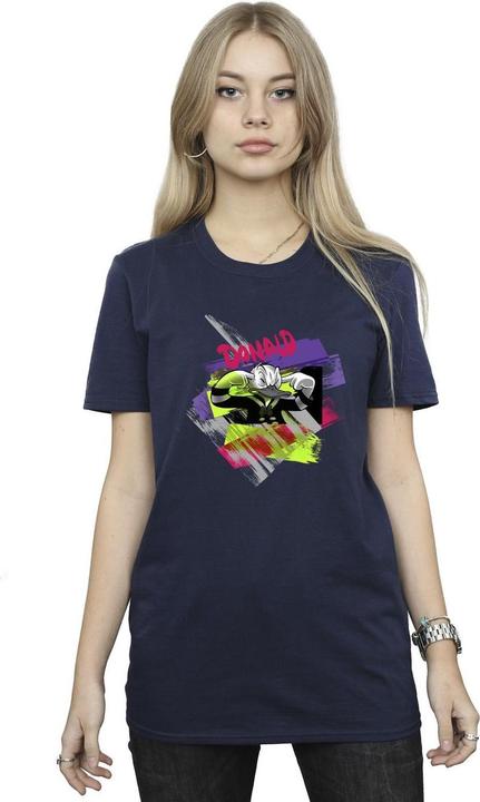 Actual product image Disney Womens/Ladies Donald Duck Ear Plug Bright Cotton Boyfriend T-Shirt (3XL)