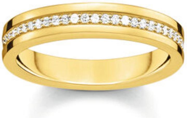 Produktbild Thomas Sabo Bandring mit weissen Steinen vergoldet (56, 925 Silber)