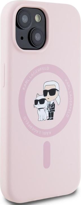 Actual product image Karl Lagerfeld - Silicone MagSafe (KLHMP15MSCMKCRHP) - iPhone 15 Plus - Pink Karl&Choupette (Apple iPhone 15 Plus)