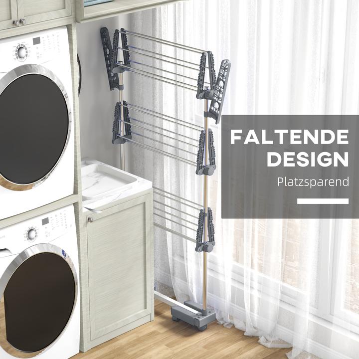 Image du produit Homcom Étendoir à linge avec patères