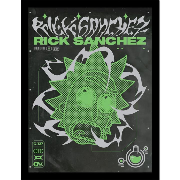 Immagine prodotto Rick And Morty 90S Rave Rickvival Rick Poster Incorniciato (40 x 30 cm)
