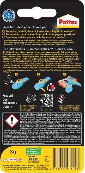 Produktbild Pattex Sekundenkleber Ultra Gel Matic (3 g)