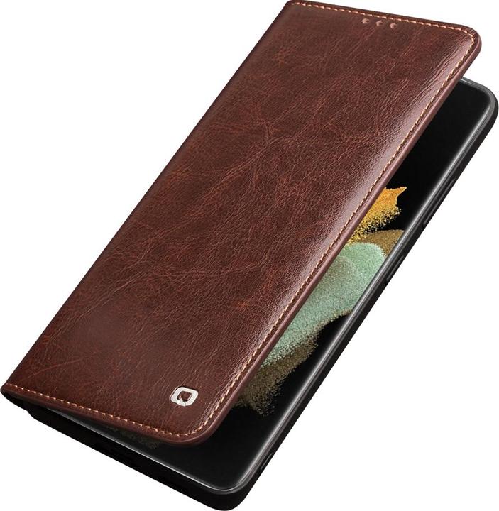 Actual product image QiAlino Fourre Flip cuir véritable (Samsung Galaxy S22 Ultra)