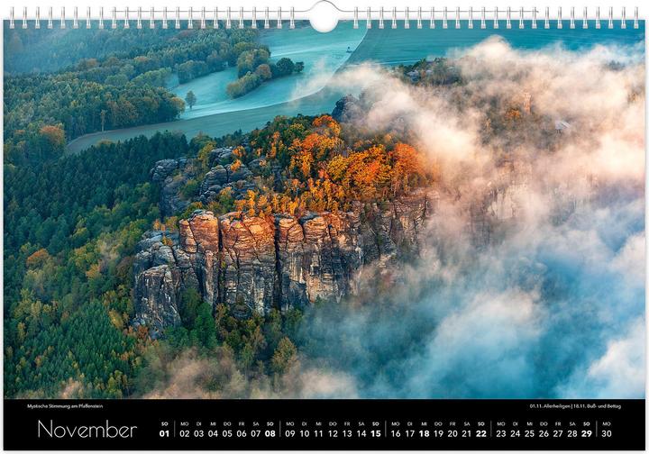 Image du produit Kalender Schsische Schweiz Luftaufnahmen 2026 (45 x 30 cm, Allemand)