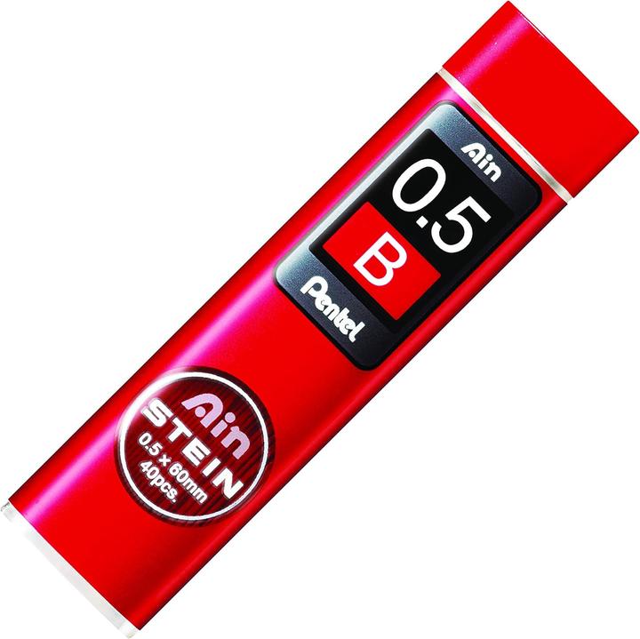 Actual product image Pentel C275 Feinminen-Set, Härtegrad B (12 Dosen á 40 Minen) (Refill, Graphite, 0.50 mm)