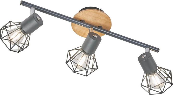 Actual product image Fischer & Honsel Honsel Ran spotlight track 3-fold E14 grey 21387 (E14)