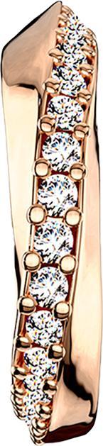 Produktbild Star Piercing Micro Piercing Ring rosegold Halbkreis mit Kristallen verdreht (Messing, Chirurgenstahl 316L)