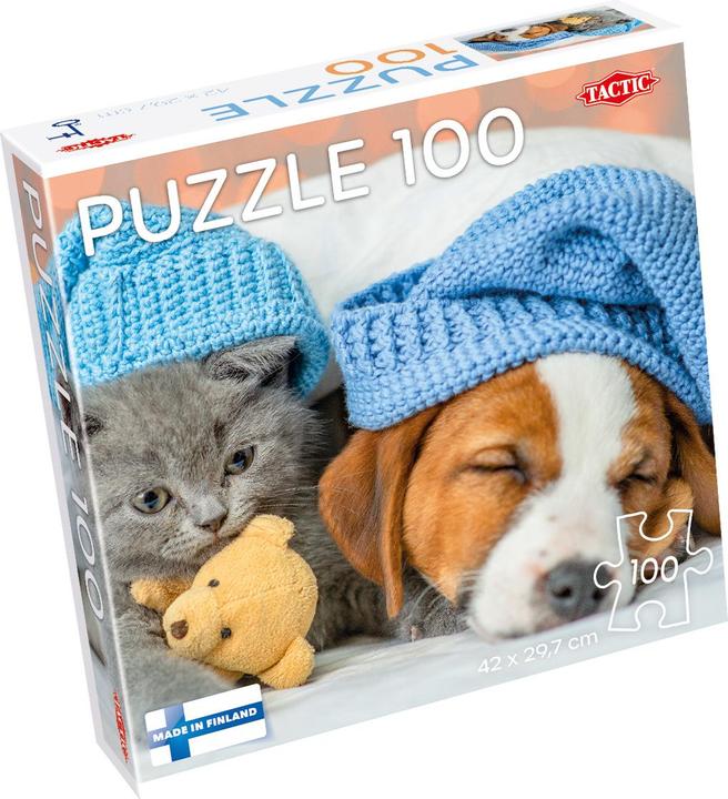 Produktbild Selecta Spielzeug Puzzle Süsses Kätzchen und schläfriger Hund, 100 Teile. (100 Teile)