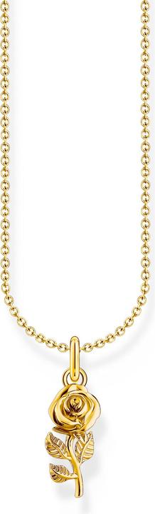 Produktbild Thomas Sabo Kette mit Rosen-Anhänger vergoldet (925er Silber, 750 Gelbgold Vergoldung, 38 - 45 cm)