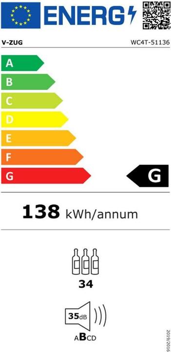 Energie-Label V-Zug Kühl-/Gefriergerät WineCooler UCSL