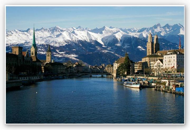 Image du produit Trenddeko Lac de Zurich avec les Alpes (60 x 40 cm)