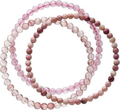 Actual product image Evolution Group Stylish Set Of Bracelets Made Of Mineral Stones 43043.3 Pink