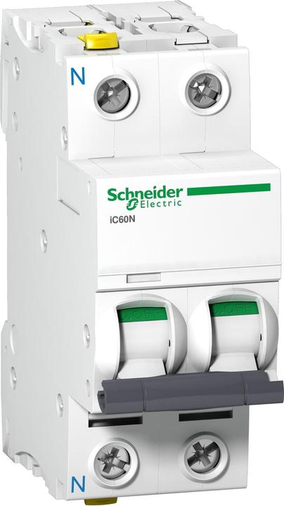 Actual product image Schneider Electric Acti9 iC60N MCB 1+N Pole 6A Curve C