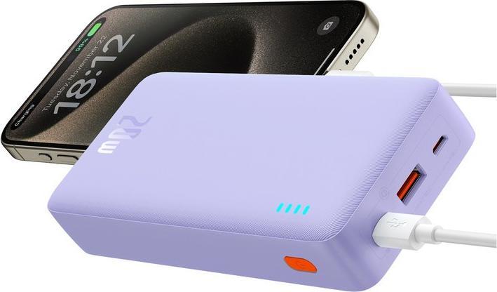 Produktbild Baseus Airpow 20000mAh 20W powerbank (purple) (20000 mAh, 20 W, 74 Wh)