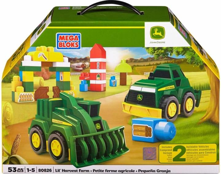 Actual product image Mega Bloks John Deere Lil' Harvest Farm building set 80826 for boys