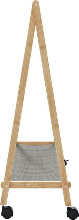 Actual product image VidaXL Clothes rack with shelves and castors 106x34x106.5 cm bamboo