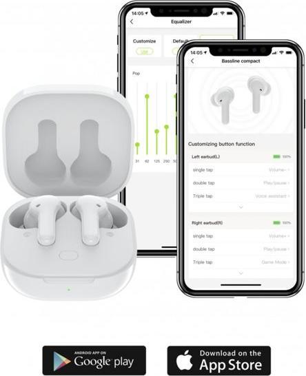 Image du produit Boompods Bassline GO Bluetooth® HiFi In Ear Headphones Casque intra-auriculaire, contrôle du volume (ANC, 23 h, Sans fil)