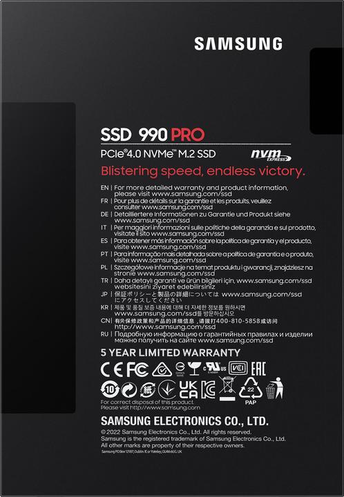 Produktbild Samsung 990 Pro (4000 GB, M.2 2280)