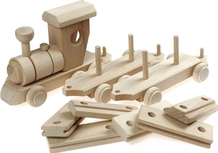 Actual product image Holzecke Wooden railway with blocks