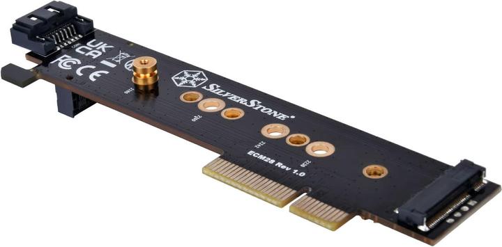 Productafbeelding Silverstone SST-ECM28 - 1x NVMe + 1x SATA M.2 SSD naar PCI-E x4 1U adapterkaart