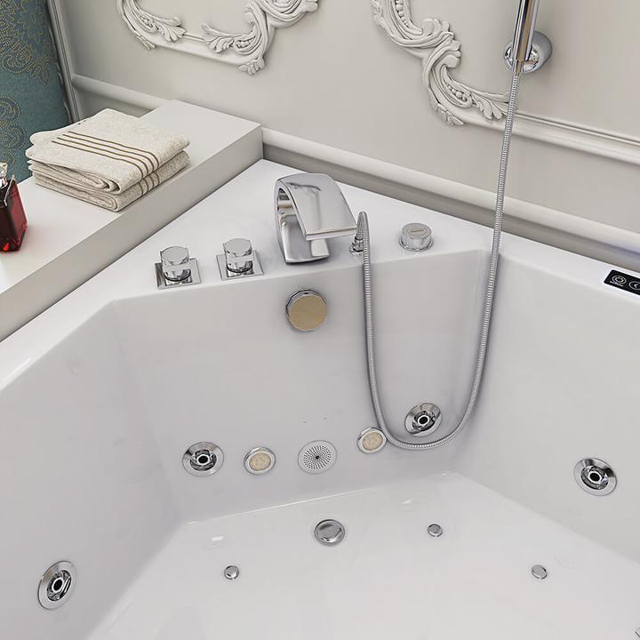 Produktbild Home Deluxe Whirlpool Badewanne mit LED Lichttherapie NAUTICA L - 140x140cm (140 cm, 140 cm)