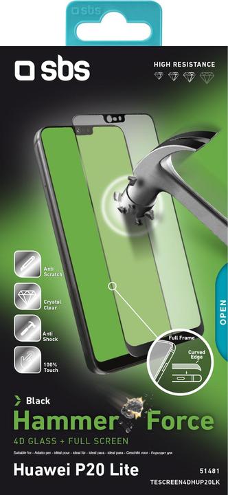 Image du produit SBS Protecteur d'écran en verre intégral 4D pour Huawei P20 Lite (1 pièce(s), Huawei P20 Lite)