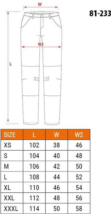 Nutritional values and ingredients Neo Black work trousers with 5 pockets, size M, with DENIU (M)