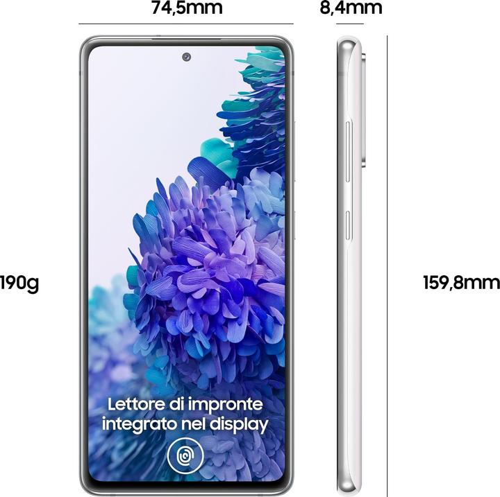 Actual product image Samsung Galaxy S20 FE EU (104 GB, Cloud white, 6.50", Hybrid Dual SIM, 12 Mpx, 4G)