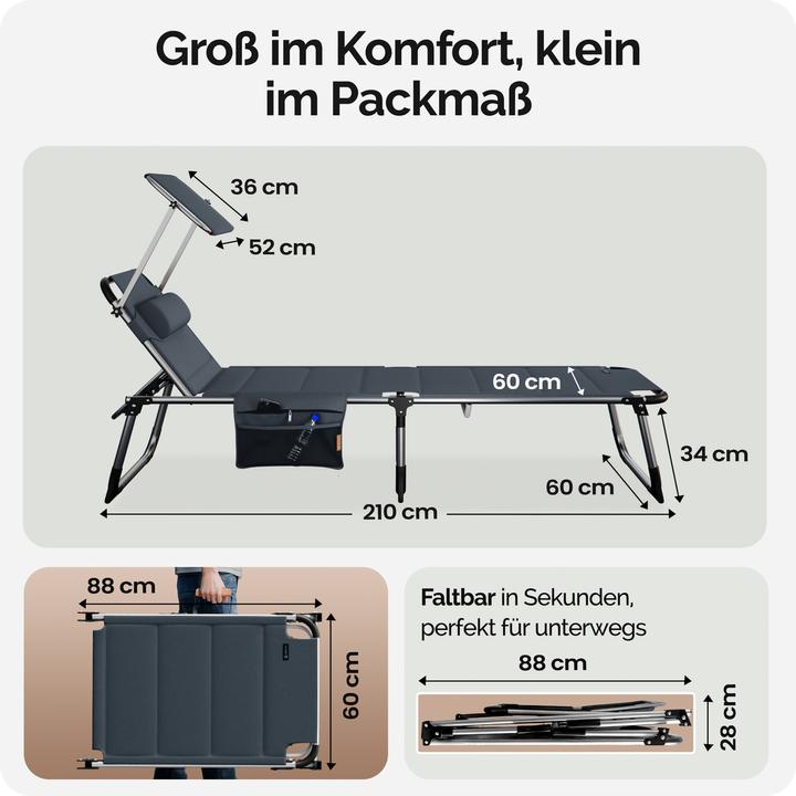 Produktbild Casaria Sonnenliege (210 cm)