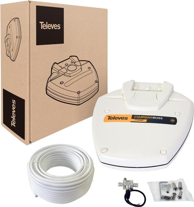 Immagine prodotto Televes CAMPNOVA2 Antenna da campeggio f.VHF DAB + DVB-T/T2 b.K48 con accessori (Antenna piatta, 22 dB, DAB/ DAB+, DVB-T / -T2)