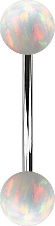 Immagine prodotto Star Piercing Micro banana argento con due sfere bianco opale (Acciaio chirurgico 316L)