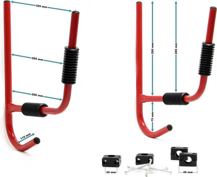 Actual product image Wiltec Kayak Wall Mount Storage Rack Kayaks Bikes Paddles Surfboards