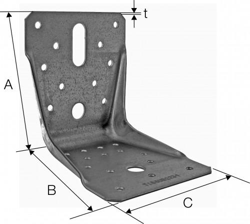 Image du produit Simpson Sst Raccord d'angle ABR ABR100 100 x 100x90mm Nombre de trous24/2/1 S.2 mm ETA-06/0106 (Connecteur coudé, 50 pcs)