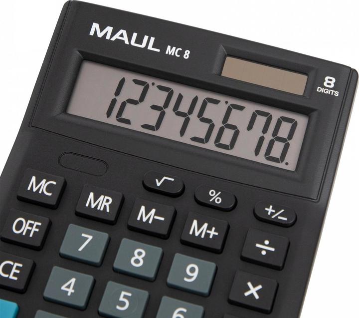 Produktbild Maul Taschenrechner MC8 Schwarz (Solarzellen)