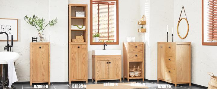 Actual product image SoBuy Narrow bathroom cabinet with laundry bag