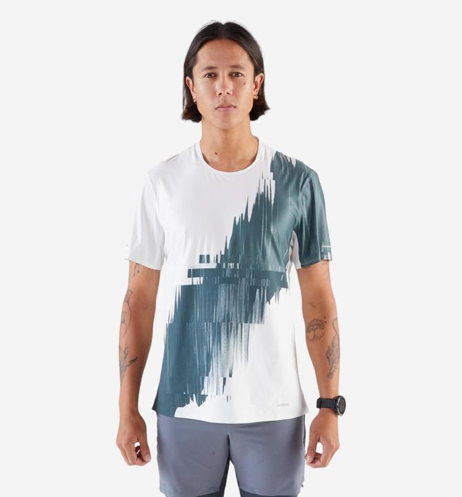 Produktbild Kiprun Laufshirt kurzarm Langstrecke Herren - Run 900 Ultra beige Print (L)