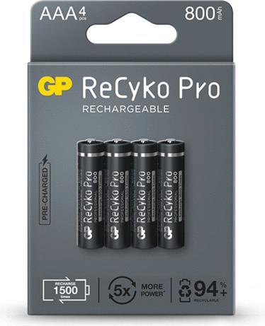 Produktbild GP Batteries GP Nab??jec?? bat. ReCyko Pro AAA (HR03) - 4ks (4 Stk., AAA, 800 mAh)