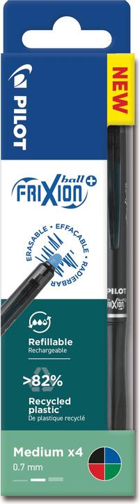 Image du produit Pilot BG Frixion Ball Plus+ 0.7 x4 noir, bleu, rouge, vert - Wallet (Vert, Rouge, Bleu, Noir, 4 x)