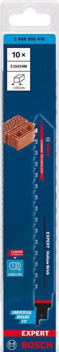 Produktbild Bosch Professional Zubehör EXPERT ‘Hollow Brick’ S 1543 HM Säbelsägeblatt, 10 Stück