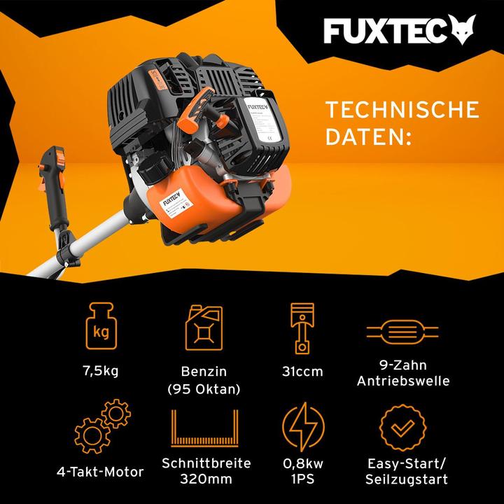 Produktbild Fuxtec FX-4MS131 4-Takt Motorsense (Trimmfaden, Metallschneideblatt)
