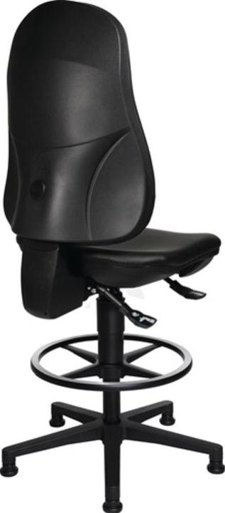 Image du produit Topstar Siège de travail Point 70 C patins + repose-pieds rembourrage similicuir noir 590-840 mm
