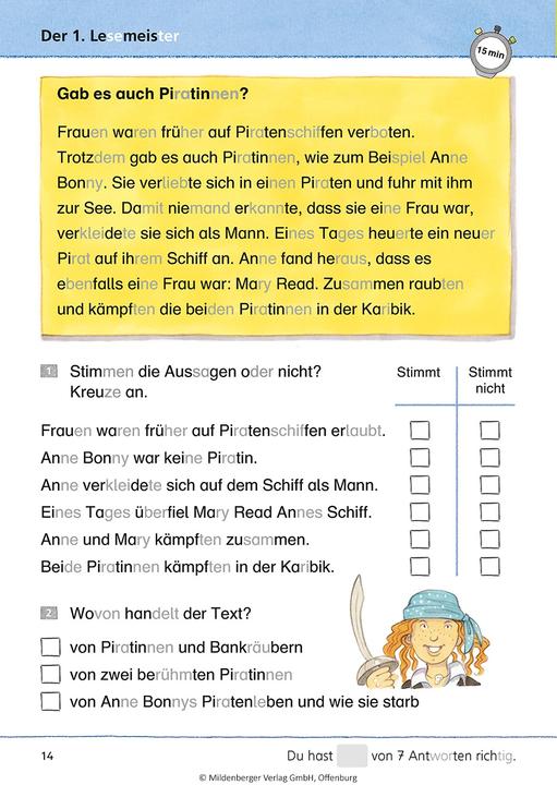 Immagine prodotto Das Übungsheft Lesen 2 (Tedesco, Stehr Sabina, 2024)