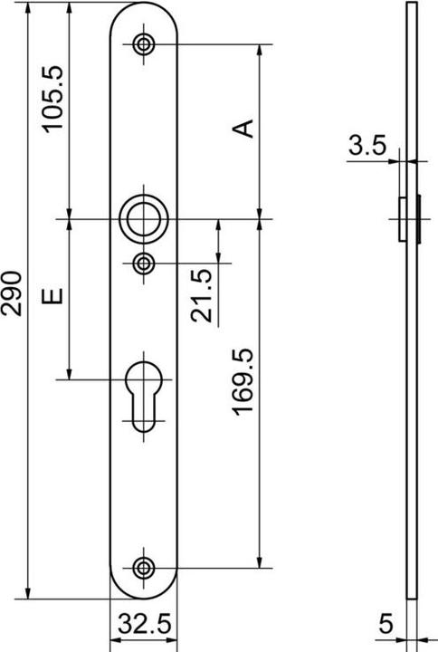 Image du produit Glutz Entrée de protection 52151, 52153 glide/easyfix® intérieur (Garniture de plaque de porte)