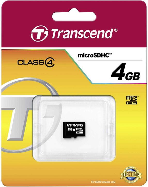 Immagine prodotto Transcend Scheda di memoria flash 4GB Micro SDHC, C4 (4 GB, microSDHC)