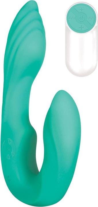 Actual product image Gender X Evolved Novelties - - Strapless Seashell - Rechargeable Silicone Dual Vibrator with Remote