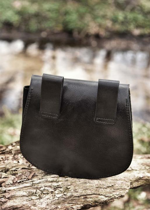 Actual product image Battle Merchant Belt pouch with Thorshammer embossed leather black